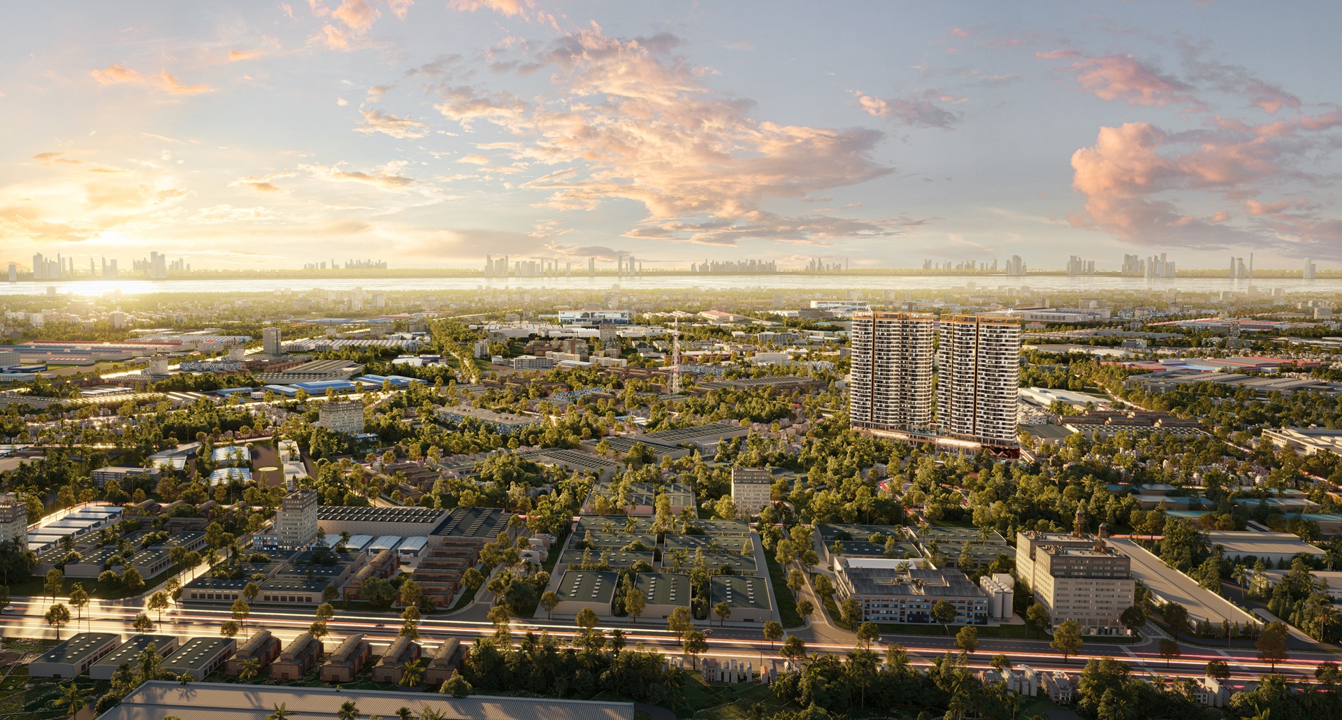 Hình phối cảnh tổng quan ak towerĐiền