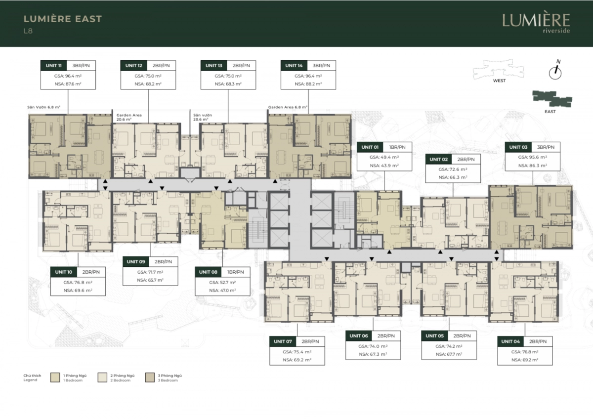 Mặt bằng căn hộ Lumiere Riverside Quận 2