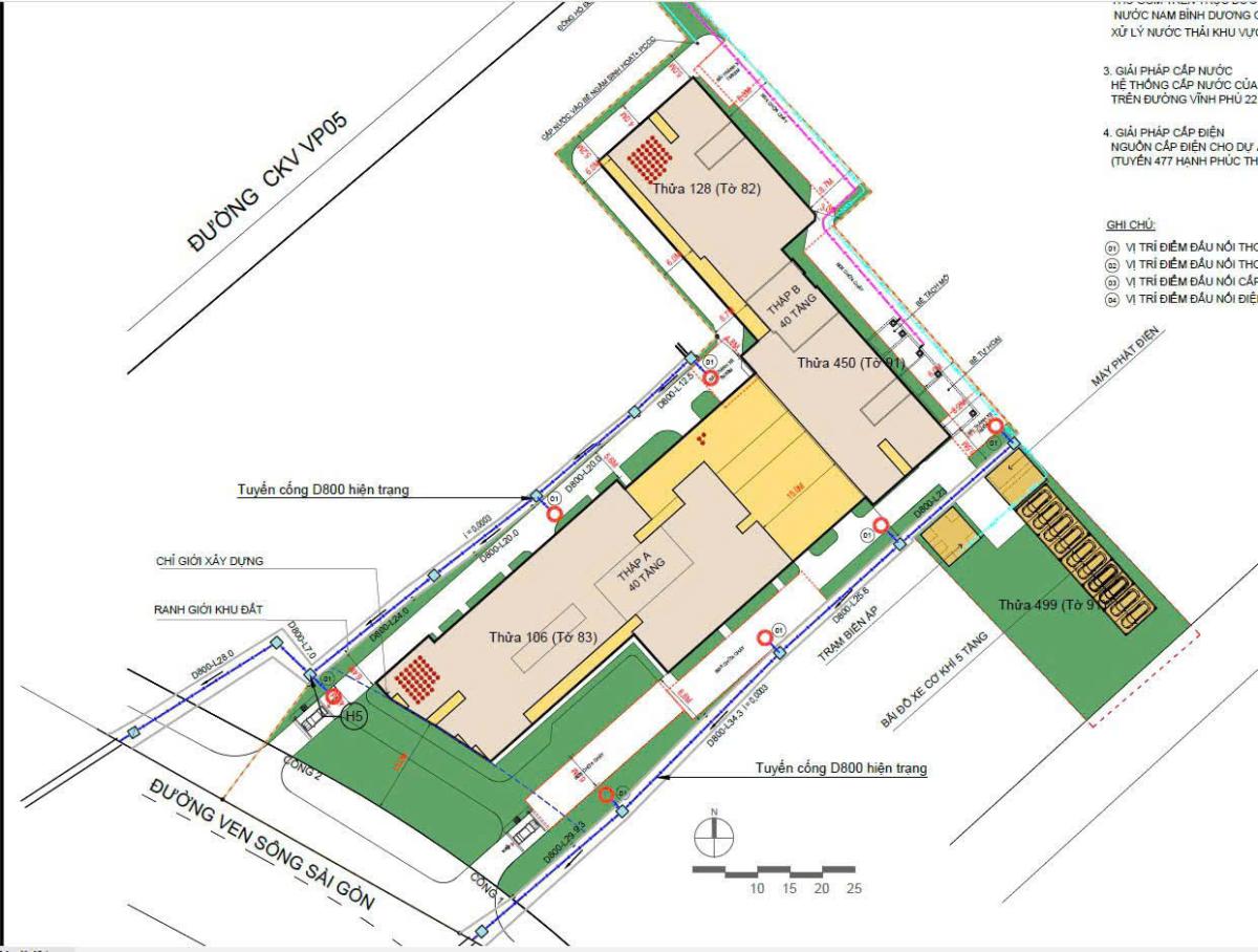 Mặt bằng tầng 1-2 ak tower