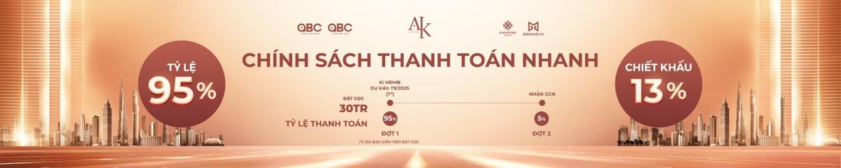 Tiến độ thanh toán Ak Tower nhanh 95%